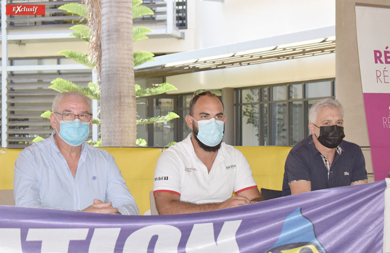 Philippe Lherminez, directeur général de NTR, Vincent Payet, directeur d'Europcar, et André Sauvet, chargé du Rallye de la régularité sportive