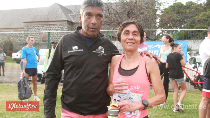 Jean-Pierre Mardémoutou et l'ancienne championne de La Réunion de marathon, Hélène Taochy