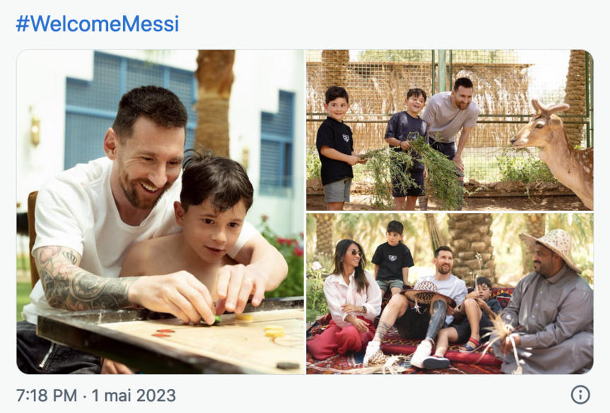 Lionel Messi en famille en Arabie Saoudite ce wekk-end (photo Twitter)