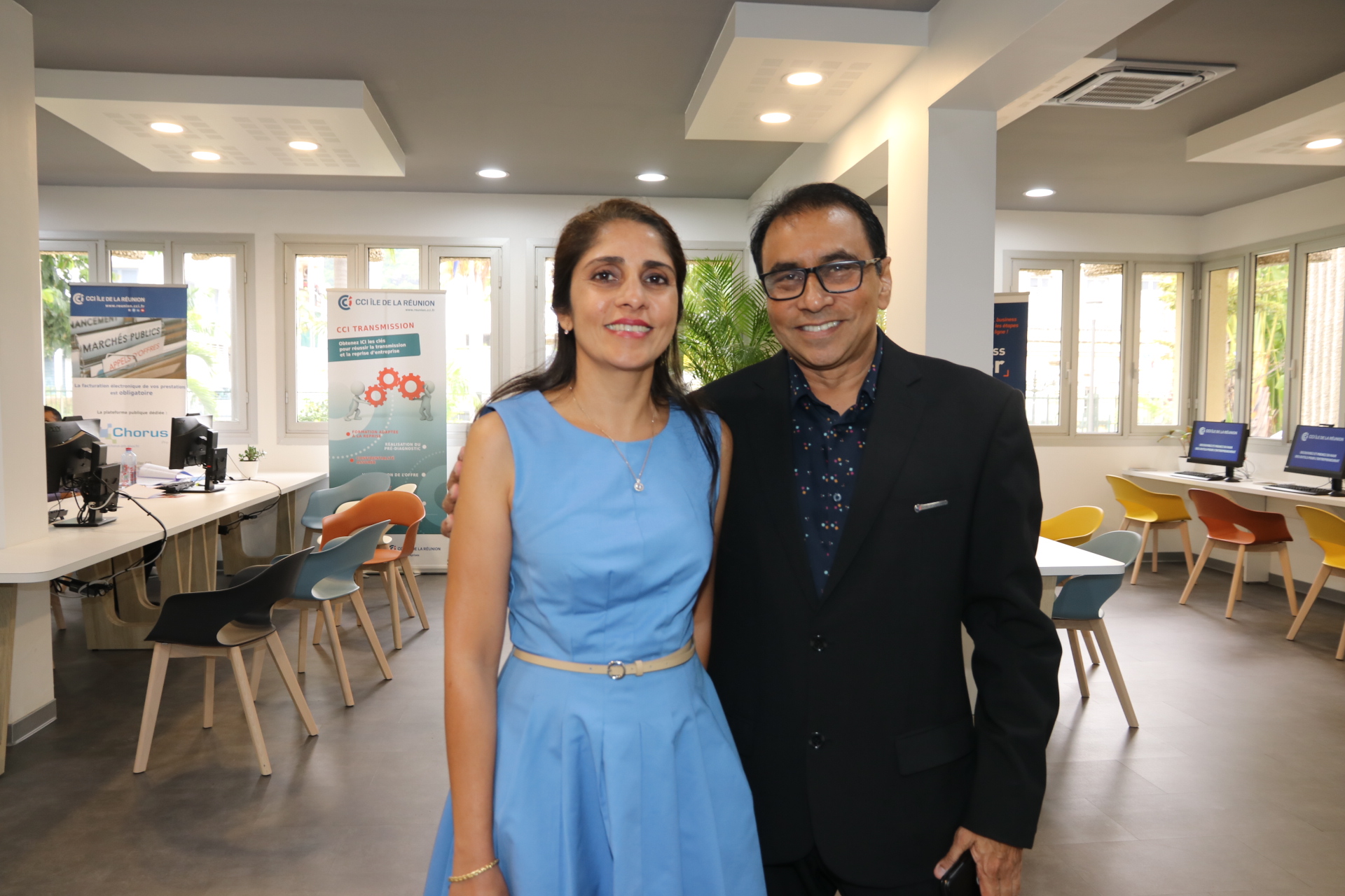 Karima Badat et Ibrahim Patel dans l'Espace Entrepreunariat