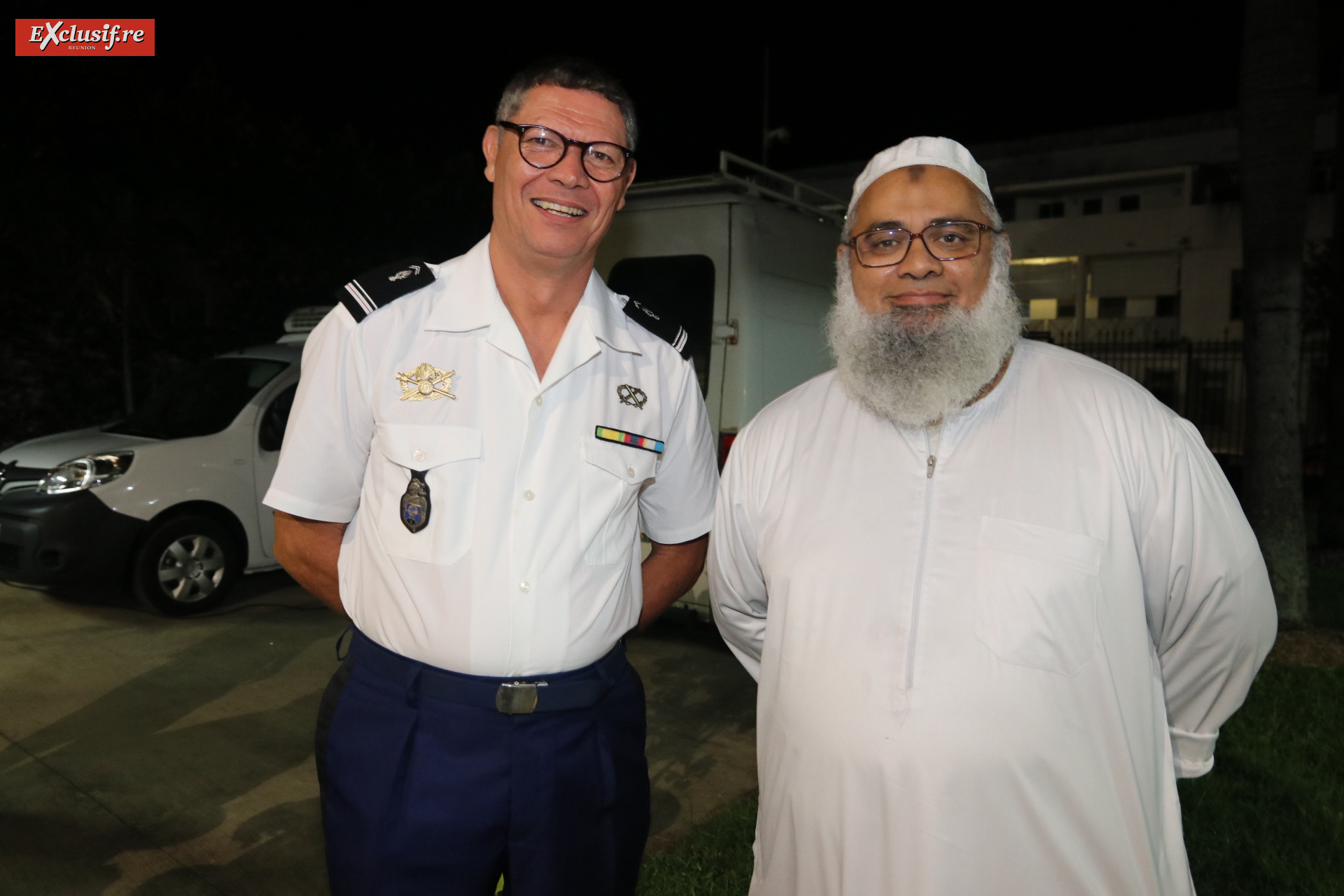Thierry Valsin, chef de la BGTA, et Mohammed Baghatte, imam