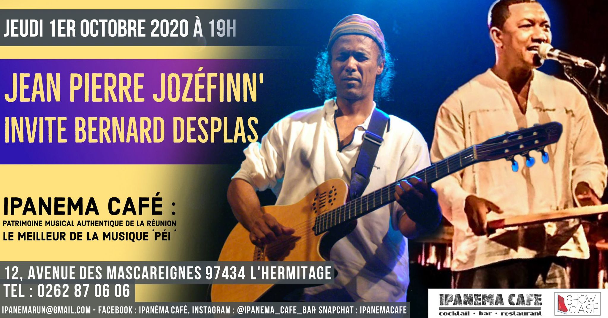 Jozéfinn' et Bernard Desplas en concert à Ipanéma Café le 1er octobre