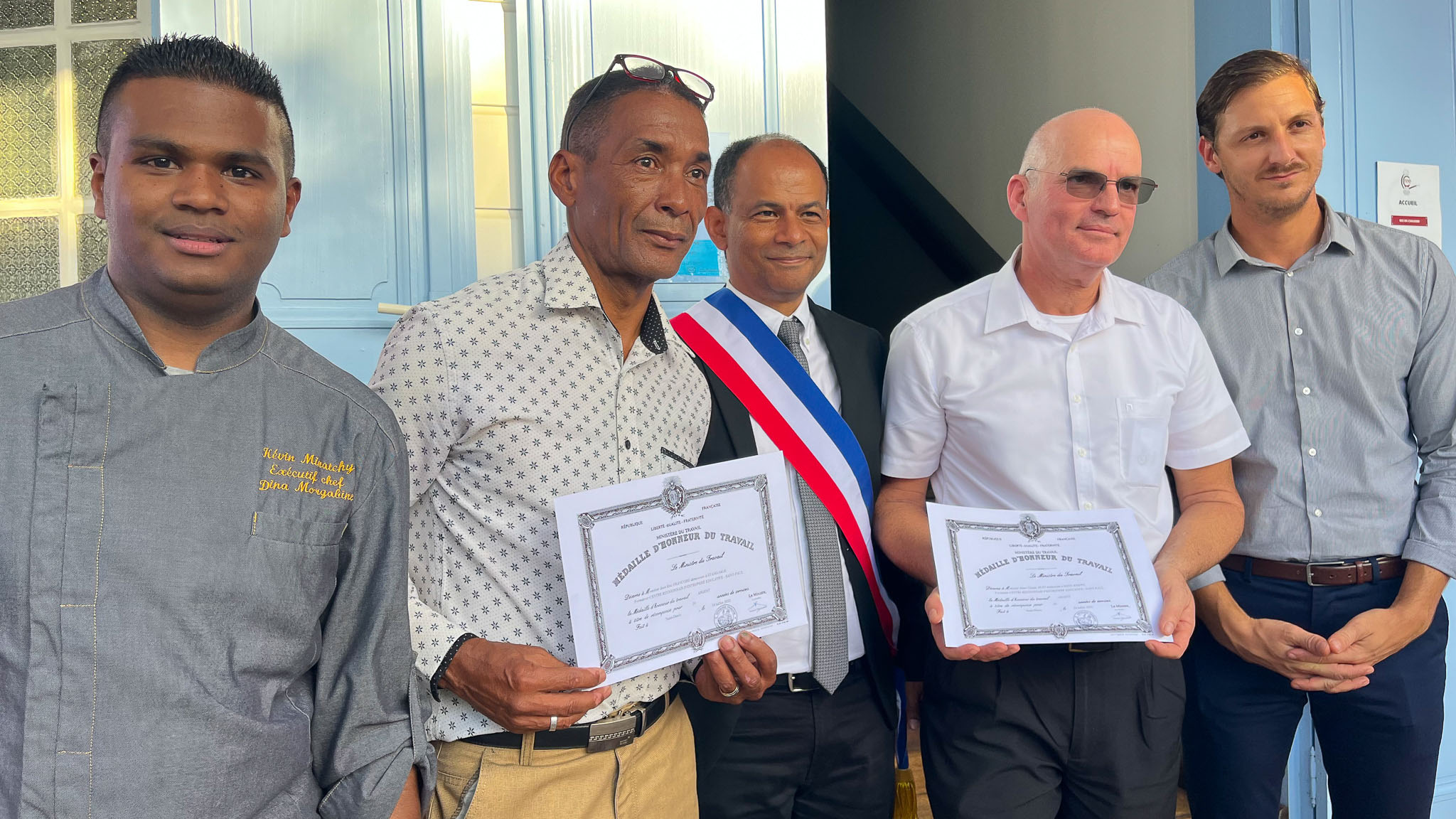 Médailles d'honneur du travail pour les formateurs Eric Françoise et Henri Huet