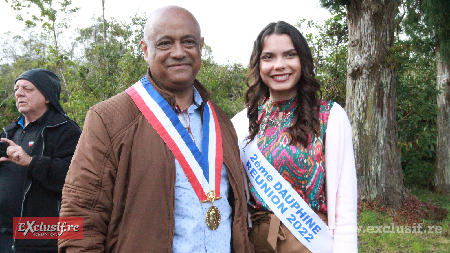 Johnny Payet, maire de la Plaine des Palmistes, et Ludmilla Gonthier, 2ème dauphine de Miss Réunion 2022