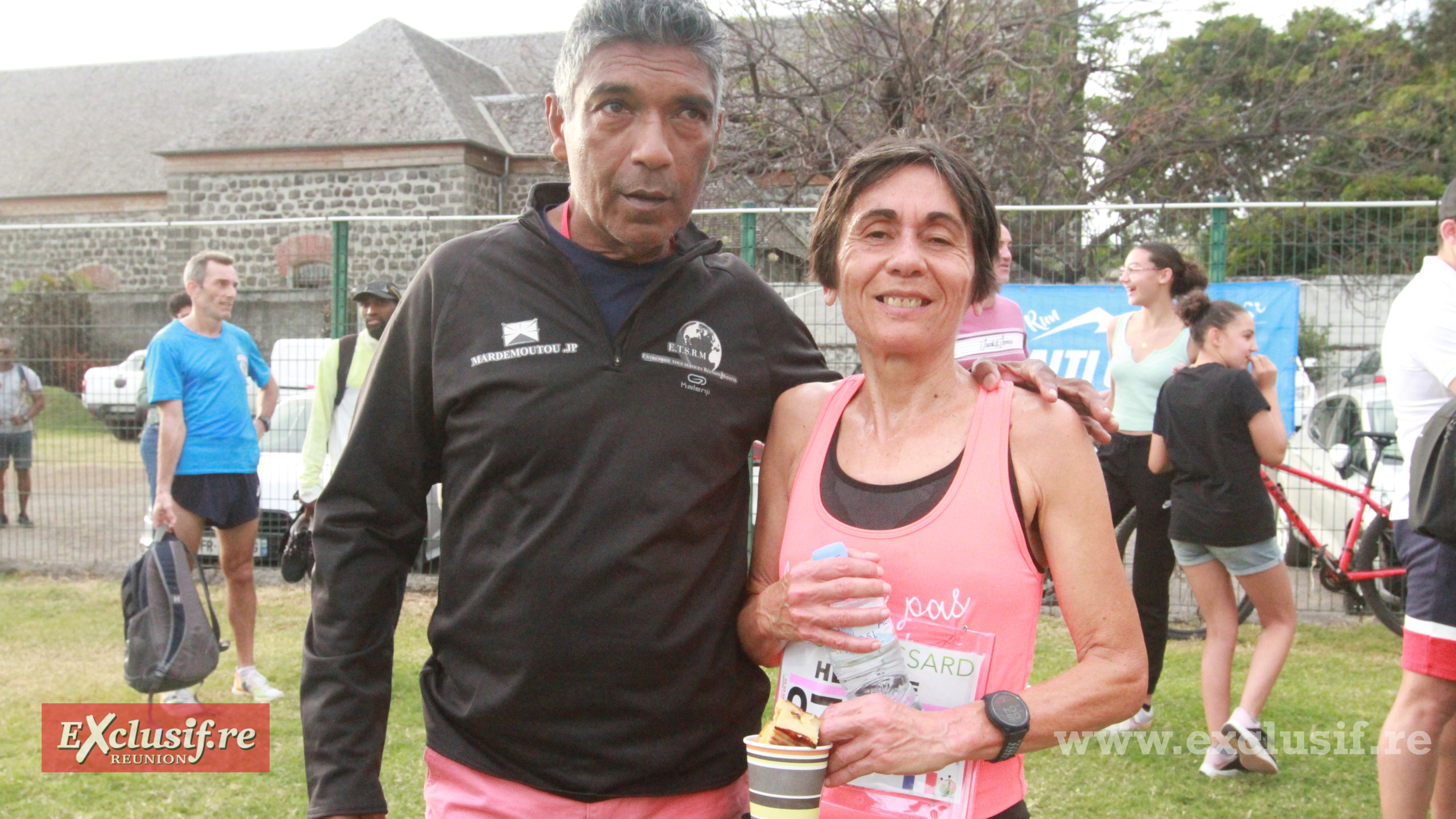 Jean-Pierre Mardémoutou et l'ancienne championne de La Réunion de marathon, Hélène Taochy