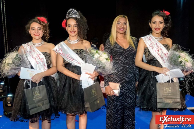 Miss Saint-André et ses dauphines avec Ketty Sarane, adjointe au maire