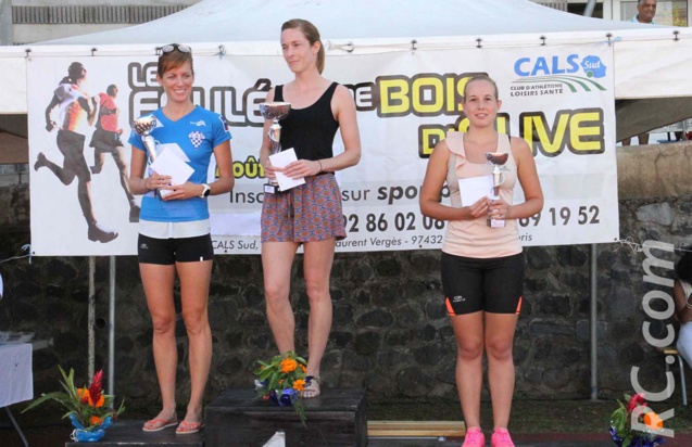 Le podium féminin : Maëlle Bonnabaud, Johana Lepetit et Océane Montet