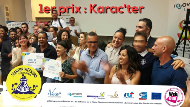 Le grand gagnant du 9ème Startupweekend est le projet Karac’ter porté par Mélissa Bonmalais
