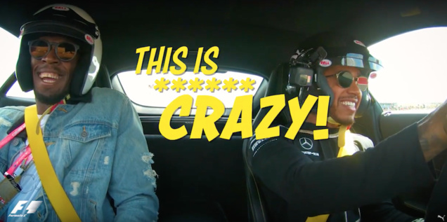 Usain Bolt piloté par Lewis Hamilton Usain Bolt piloté par Lewis Hamilton