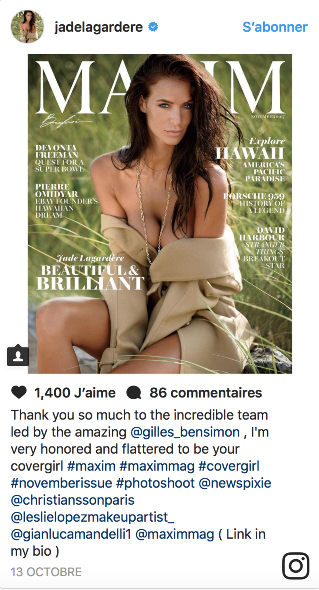 Elle est en Une de Maxim