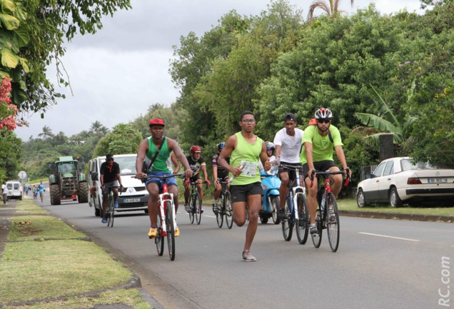 De jolis coins traversés par les coureurs...Ici le triathlète Alexandre Moutaye