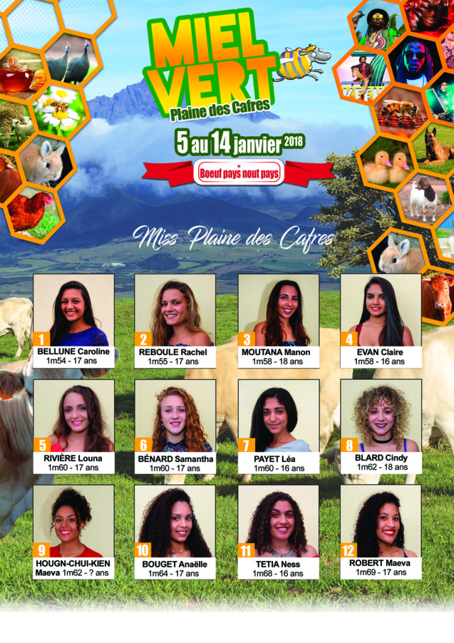 Miss Plaine des Cafres 2018: les 12 candidates Miss Plaine des Cafres 2018: les 12 candidates
