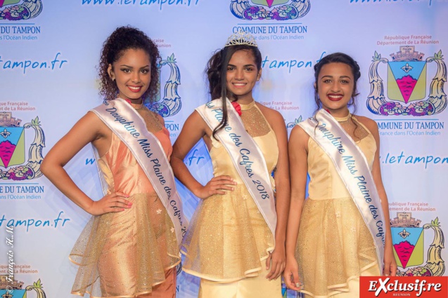 Anaëlle Bouget, 1ère dauphine, Claire Evan, Miss Plaine des Cafres 2018, et Caroline Bellune, 2ème dauphine Anaëlle Bouget, 1ère dauphine, Claire Evan, Miss Plaine des Cafres 2018, et Caroline Bellune, 2ème dauphine