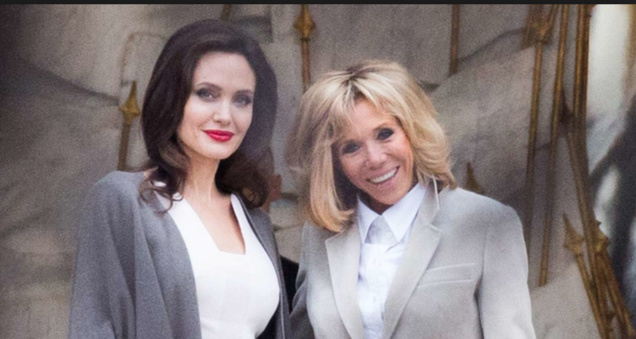 Angelina Jolie et Brigitte Macron