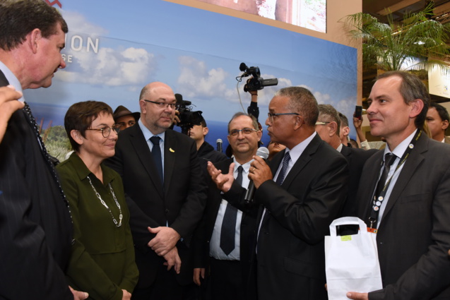 Cyrille Melchior, président du Conseil Départemental, et Stéphane Fouassin, le président de l'IRT, étaient là pour accueillir la Ministre
