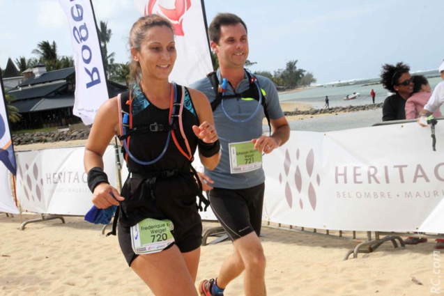 Frédérique et Ghislain : quand Monsieur et Madame font course commune. Frédérique sera médaillée de bronze dans sa catégorie sur 21km en 1h 18&#39; 45&#39;&#39;