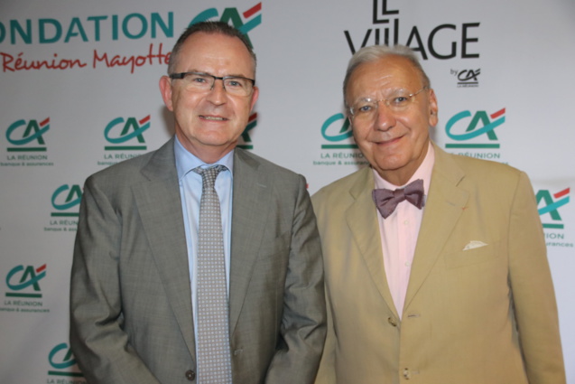 Frédéric Brette, directeur générale du Crédit Agricole de La Réunion, et Michel Maffesoli Frédéric Brette, directeur générale du Crédit Agricole de La Réunion, et Michel Maffesoli