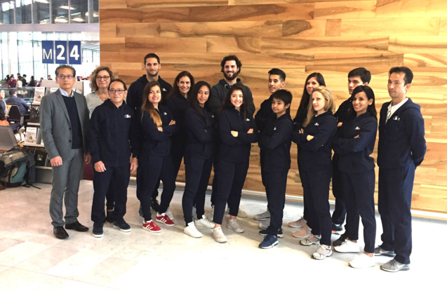L'équipe de France technique de Taekwondo avant le départ pour Taipei