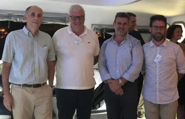 Les quatre présidents successifs du Club Export Réunion: Daniel Moreau, président fondateur, Royal Bourbon Industrie, François Mandroux, Master Group Communication, Gilles Couapel, Domeau, et Laurent Lemaitre, Intégrale Ingénierie