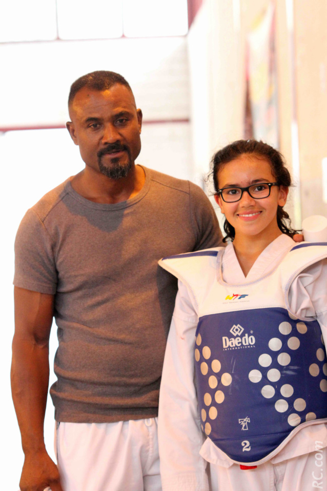 Sirine Refafa et son heureux entraîneur Antoine Télef du club du Guillaume