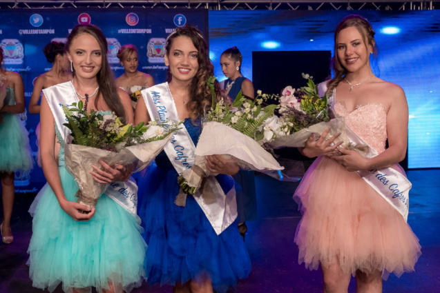 Louna Rivière, 2ème dauphine, Anne-Laure Poret, Miss Plaine des Cafres 2019, et Ambre Picard, 1ère dauphine