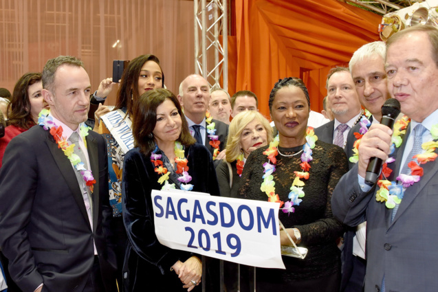Patrick Ollier (au micro), Anne Hidalgo, Babette de Rozières, Stéphane Layani