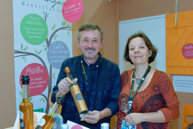 Ludovic et Céline Maufras et leurs alcools fins de "La part des anges" Ludovic et Céline Maufras et leurs alcools fins de "La part des anges"