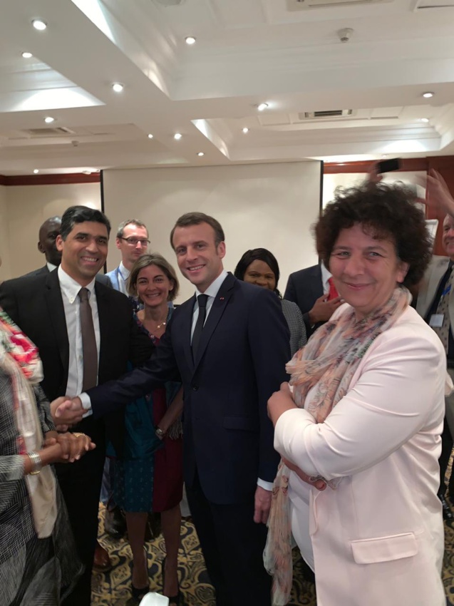 En compagnie du président Emmanuel Macron, et e Frédérique Vidal, Ministre de l'Enseignement supérieur, de la Recherche et de l'Innovation