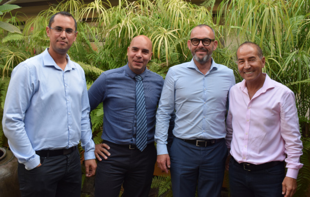 Frédéric Maillot, directeur des agences CCF Réunion, Davy Hoarau, directeur CCF Saint-Denis, Fabien Monvoisin, président CCF France, et Dominique Robert, président UFA et Nova Assurances Frédéric Maillot, directeur des agences CCF Réunion, Davy Hoarau, directeur CCF Saint-Denis, Fabien Monvoisin, président CCF France, et Dominique Robert, président UFA et Nova Assurances