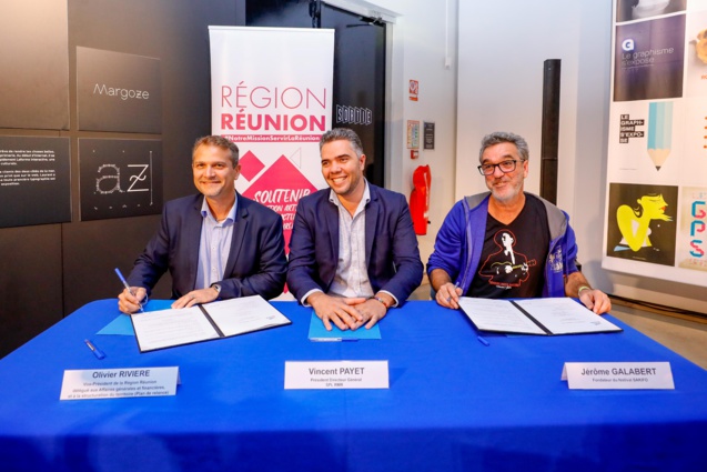Olivier Rivière, Vincent Payet, président de la SPL RMR, et Jérôme Galabert
