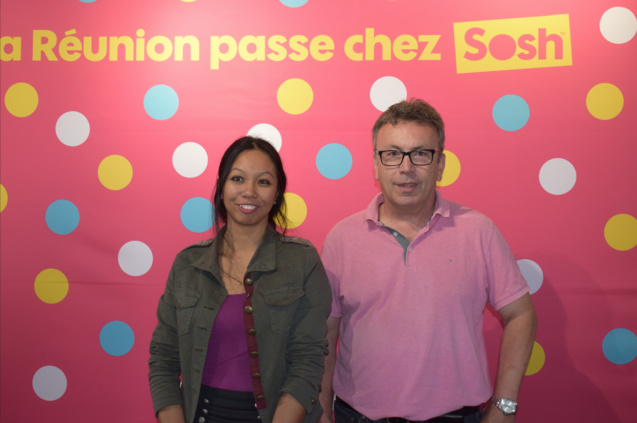 Genevière Hoareau-Hocho, porte-parole Sosh Réunion, et Jean-Marc Escalettes, directeur Orange Réunion Mayotte Genevière Hoareau-Hocho, porte-parole Sosh Réunion, et Jean-Marc Escalettes, directeur Orange Réunion Mayotte