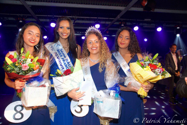 Shanaël Maillot, 2ème dauphine Miss Salazie 2019, Morgane Soucramanien, Miss Réunion 2018, 3ème dauphine Miss France 2019, Sythiana Nourry, Miss Salazie 2019, et Eléna Manoro, sa 1ère dauphine