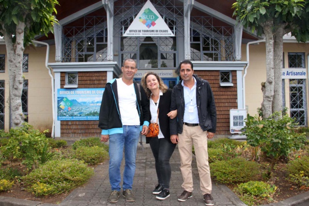 Sarah de Destination Sud Réunion et deux de ses collègues