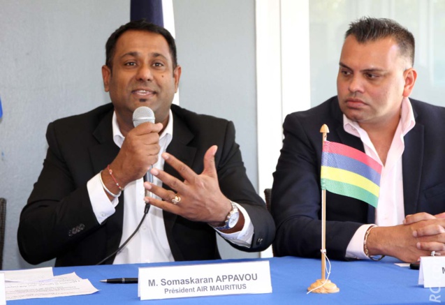 Somaskaran Appavou, président d'Air Mauritius, et Arvind Bundhun, directeur MTPA Somaskaran Appavou, président d'Air Mauritius, et Arvind Bundhun, directeur MTPA