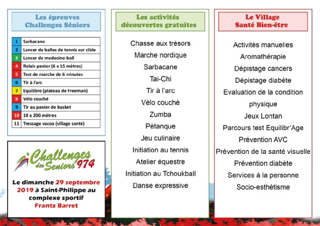 Challenge des Seniors: ils seront plus de 2 000 à Saint-Philippe Challenge des Seniors: ils seront plus de 2 000 à Saint-Philippe
