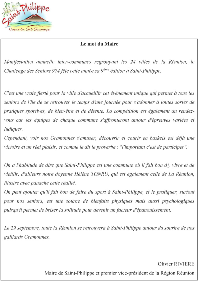 Challenge des Seniors: ils seront plus de 2 000 à Saint-Philippe Challenge des Seniors: ils seront plus de 2 000 à Saint-Philippe