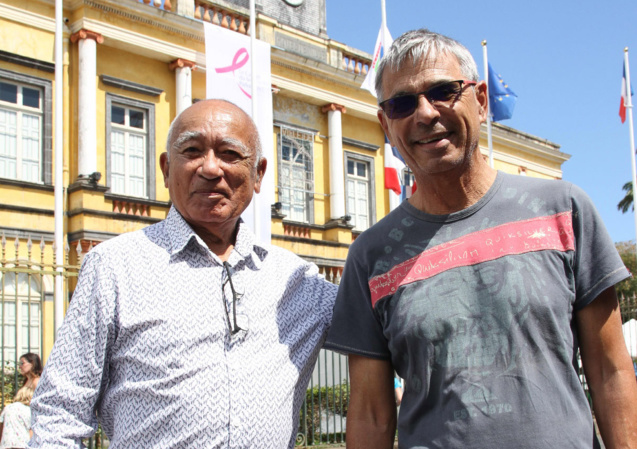 Raymond Nando, fondateur du Relais de Saint-Denis, et Yves Morel de Télé Kréol