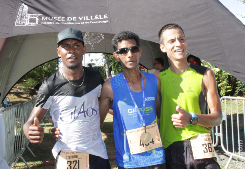 Le trio gagnant: Eddy Narayanin, Stéphane Odules et Julien Hoareau