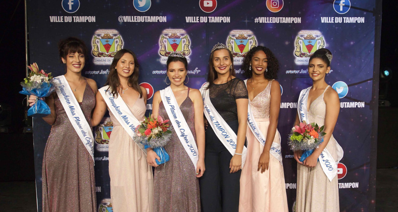 Miss Plaine des Cafres 2019 et Miss Ville du Tampon 2019 avec leurs dauphines