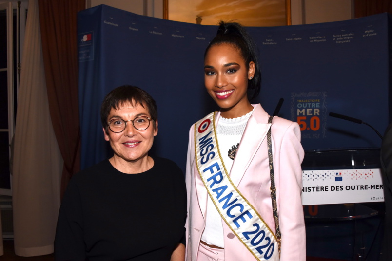 Annick Girardin avec Clémence Botino, Miss France 2020