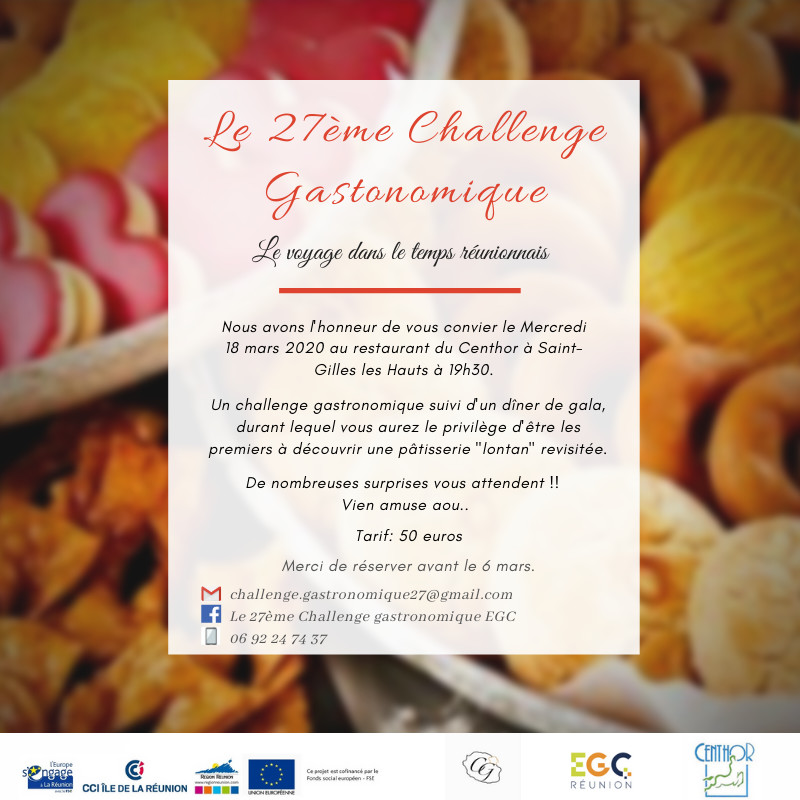 Challenge Gastronomique 2020 de l'EGC: mercredi 18 mars au Centhor