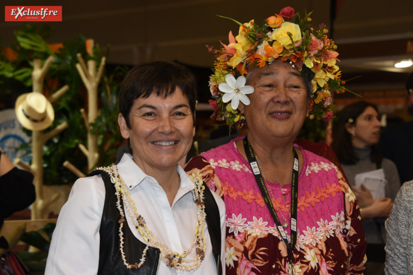 Visite d'Annick Girardin, Ministre des Outre-mer. Avec Yvette Temauri, présidente de la Chambre d'Agriculture de Polynésie française
