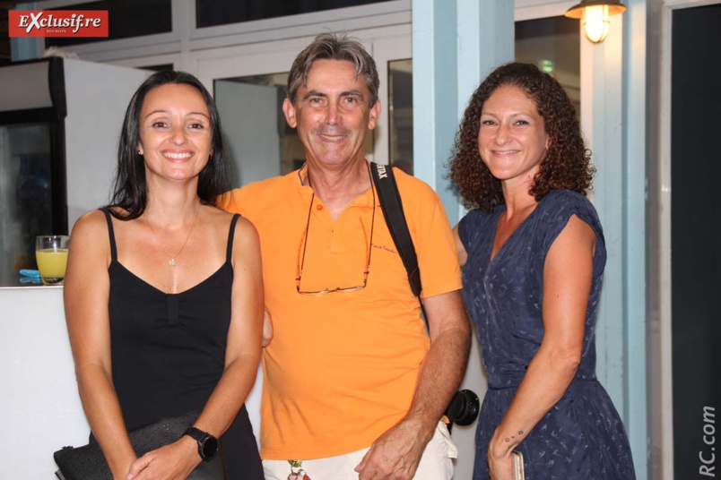 Hervé Bénard avec à ses côtés Patricia et Christine de City-Run à Saint-Pierre