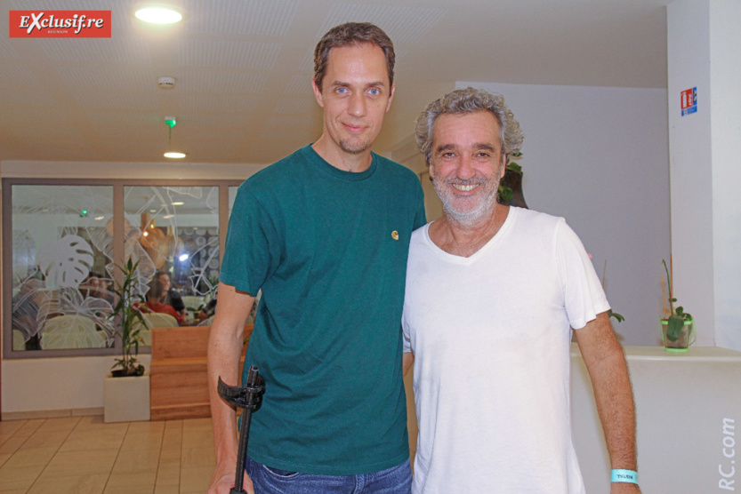 Grand Corps Malade et Jérôme Galabert, directeur de Sakifo Production, organisateur des Francofolies de La Réunion Grand Corps Malade et Jérôme Galabert, directeur de Sakifo Production, organisateur des Francofolies de La Réunion