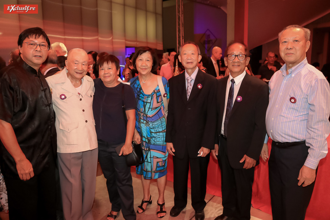 Jerry Ayan, membre de la FAC, Marcel Ha Sum, Paulette Chane Ben Chein, Joseph Lam-Tow et son épouse, Émile Chane-Pane, et Allane Allion