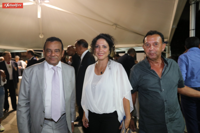 Ivan Collendavelloo, Premier Ministre adjoint de l’île Maurice, Julie Boyer de l’Office du Tourisme de Saint-Pierre, et André Gigan de la PAF