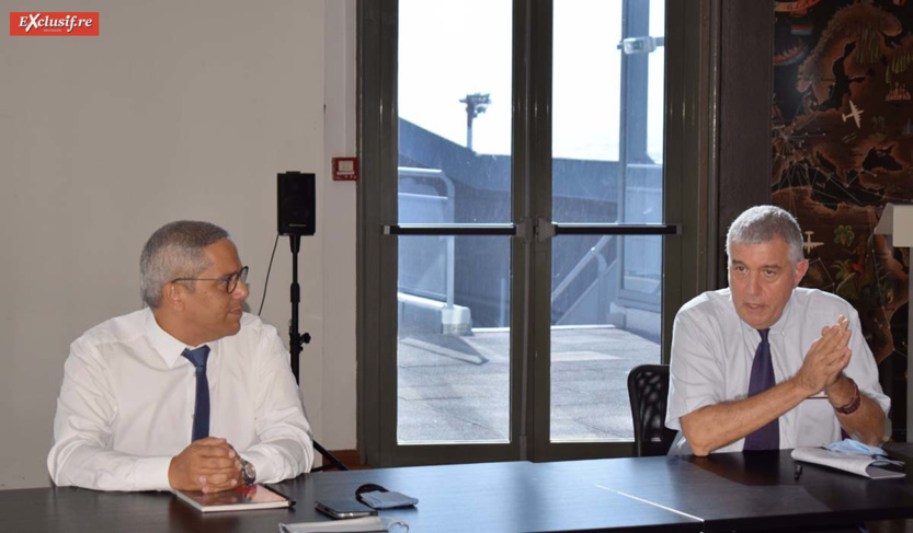 Fabrice Grondin, directeur des Opérations à l'Aéroport Roland Garros, et Lionel Montocchio, directeur régional de l'Aviation Civile Fabrice Grondin, directeur des Opérations à l'Aéroport Roland Garros, et Lionel Montocchio, directeur régional de l'Aviation Civile