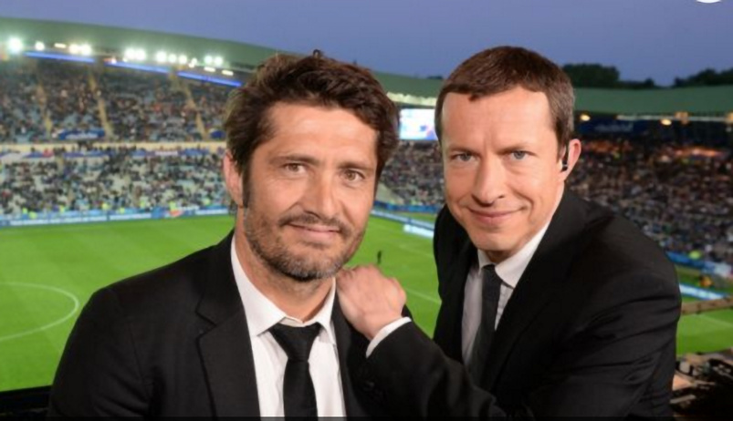 Bixente Lizarazu et Grégoire Margotton, le duo-star qui sera aux commandes des matchs de Ligue 1 chaque semaine (photo TF1)
