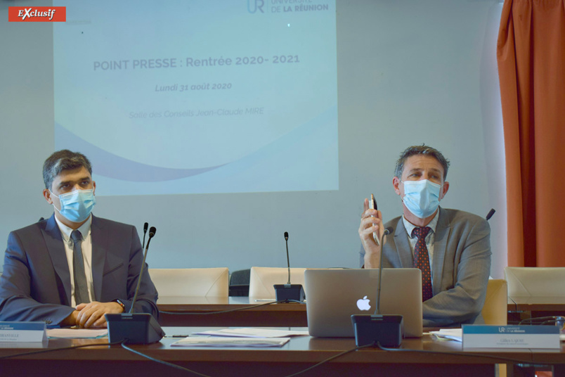 Frédéric Miranville, président de l'Université de La Réunion, et Gilles Lajoie, président du Conseil Académique