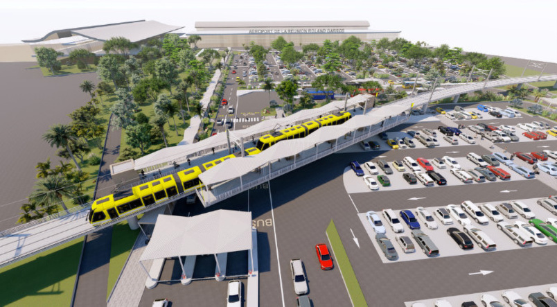 Du côté de l'aéroport, RunRail passera au-dessus des parkings Du côté de l'aéroport, RunRail passera au-dessus des parkings